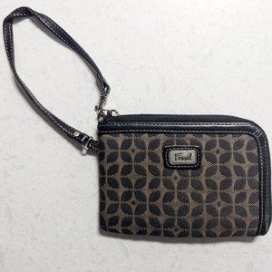Black and Brown Fossil Wristlet